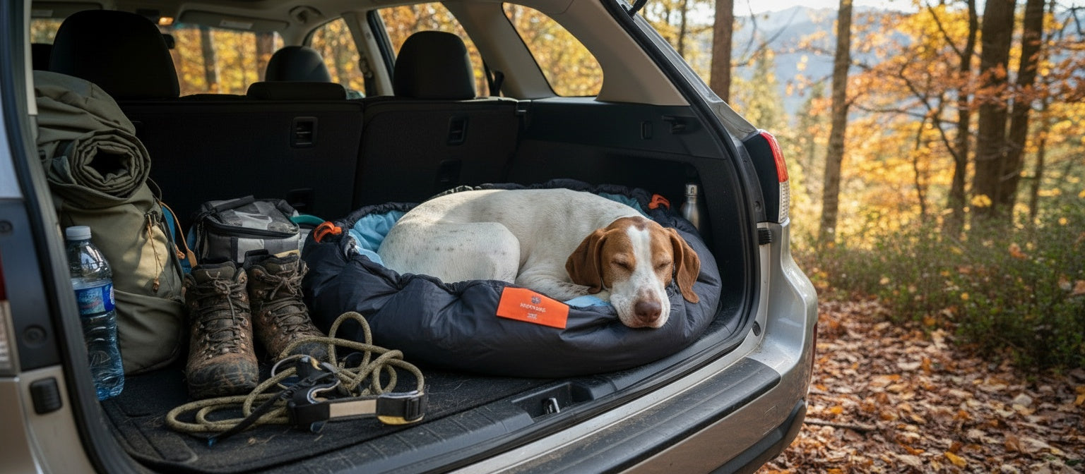 Large Travel Dog Bed | Blue & Blue