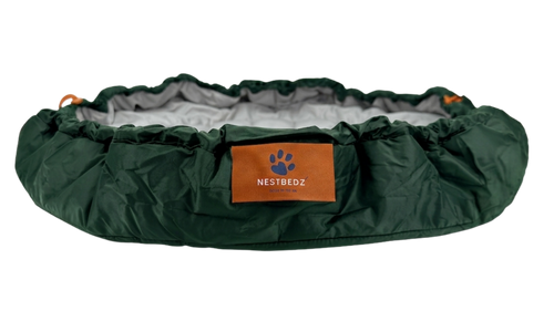 Large Travel Dog Bed | Green & Grey
